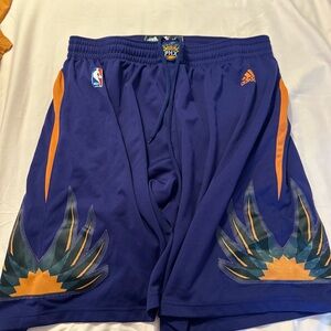 Adidas Phoenix Suns Purple and Orange Athletic Swingman Shorts